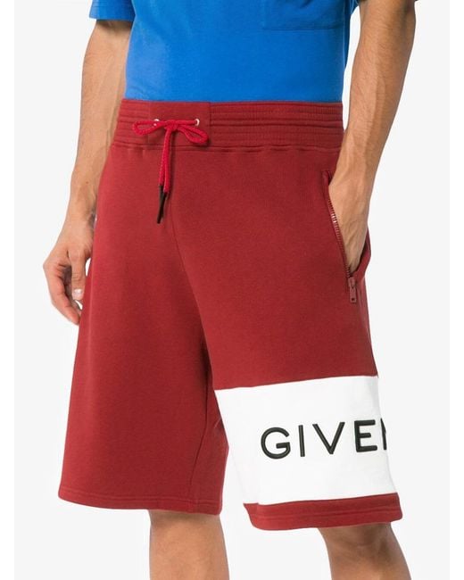 Givenchy Red Logo Shorts for men