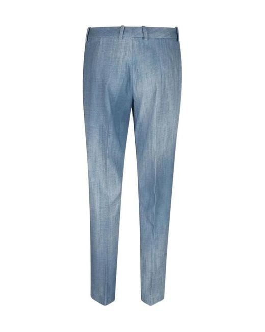 Ermanno Scervino Blue Casual Pants With Belt Loops