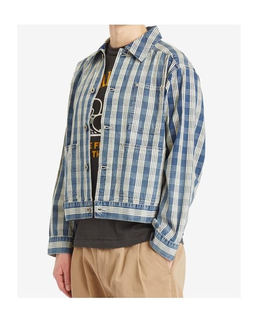 Human Made Blue Plaid Work Jacket for men
