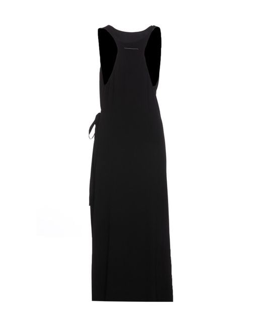MM6 by Maison Margiela Black Belted Sleeveless Maxi Dress
