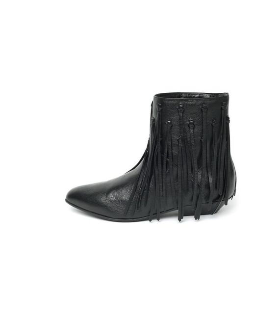 Saint Laurent Black Low-Heeled Boots
