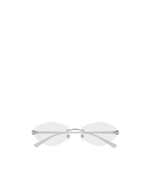 Cartier White Cat Eye Frame Glasses
