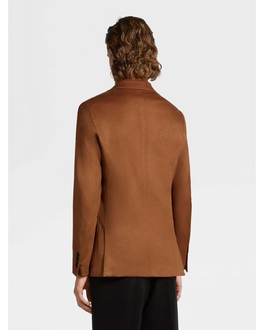 Zegna Brown Foliage Oasi Cashmere Suit Coat for men