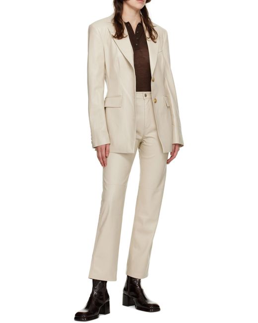 Nanushka Natural Single-Breasted Tailored Blazer
