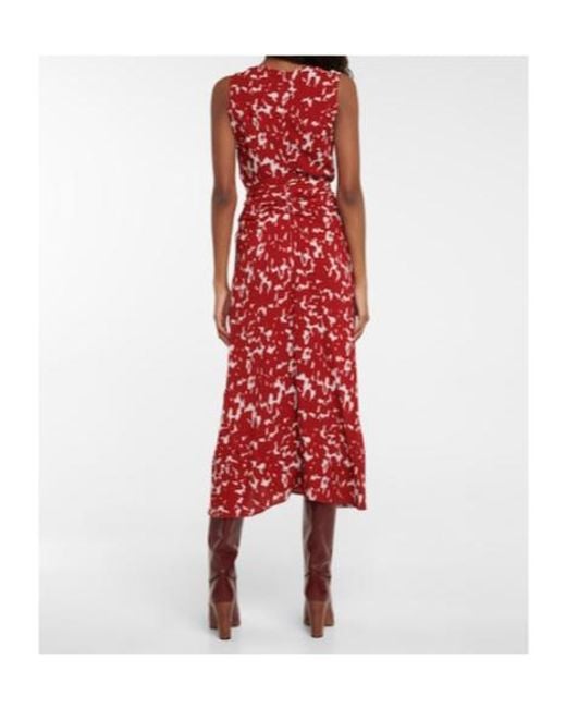 Altuzarra Red Kalliope Crepe Midi Skirt