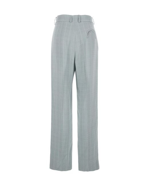 Blazé Milano Gray Stripe-Pattern Trousers