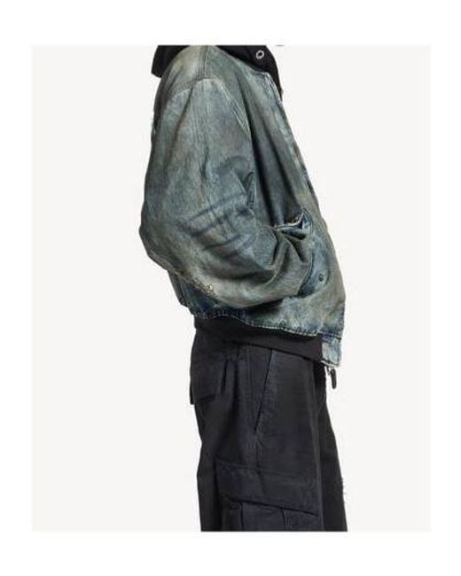 Balenciaga Blue Oversized Bomber Denim Jacket for men