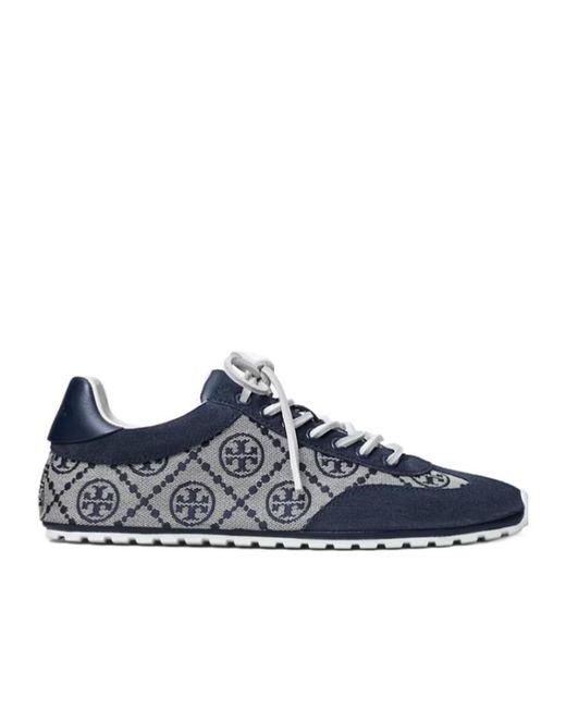 Tory Burch Blue T Monogram Fiield Jacquard Sneakers