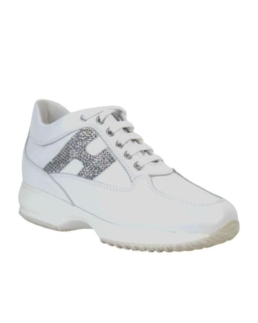 Hogan White Round Toe Sneakers