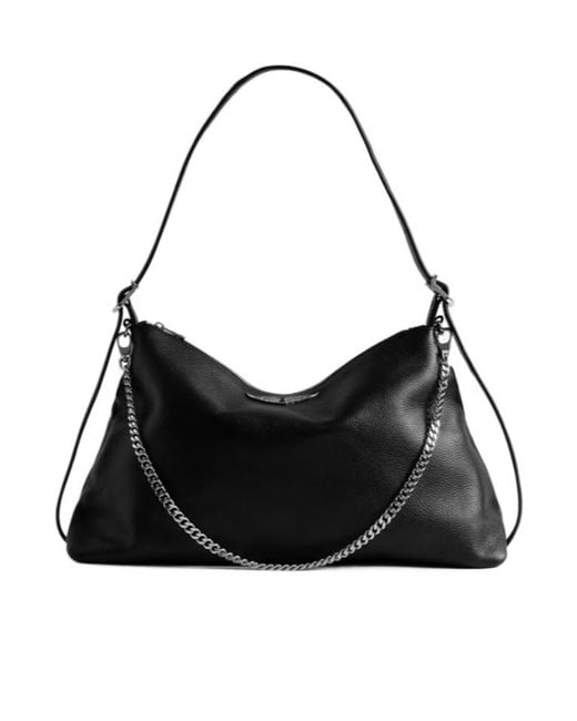 Zadig & Voltaire Black Jim Wings Chain Shoulder Bag