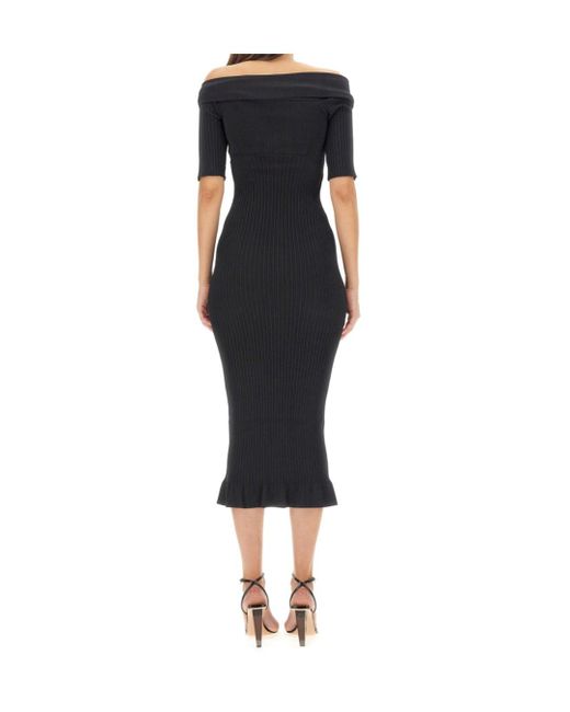 Philosophy Di Lorenzo Serafini Black Bow Detailed Off-Shoulder Dress