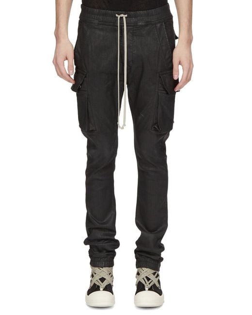 Rick Owens Black Drawstring Casual Pants for men