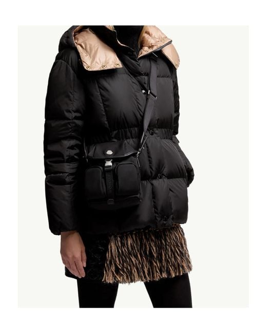 Moncler Black Buckle Detailed Foldover Top Mini Backpack