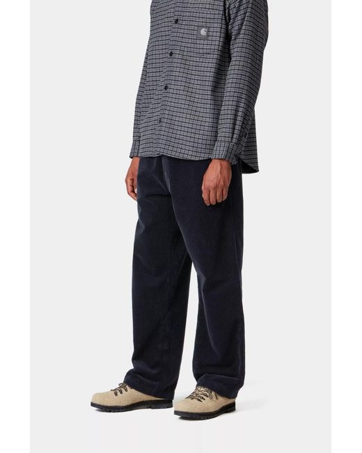 Carhartt Blue Corduroy Drawstring Trousers for men