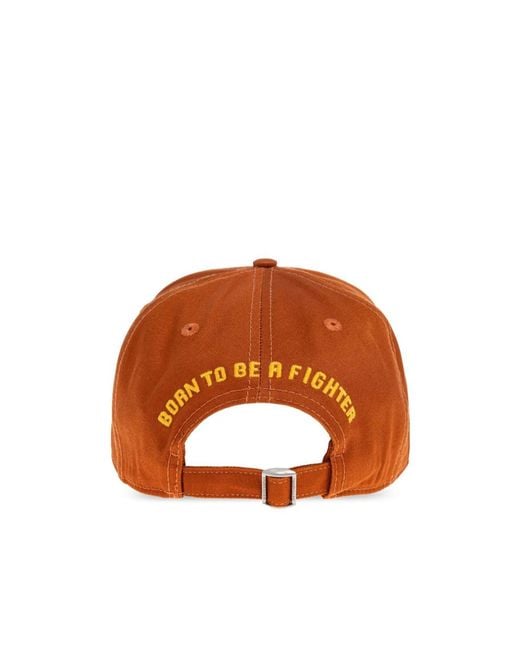 DSquared² Orange Logo Patch Baseball Cap for men