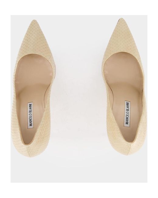 Manolo Blahnik Natural Pointed High Heels