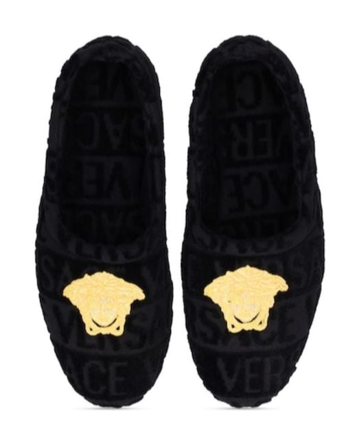 Versace Black Logo Slippers for men
