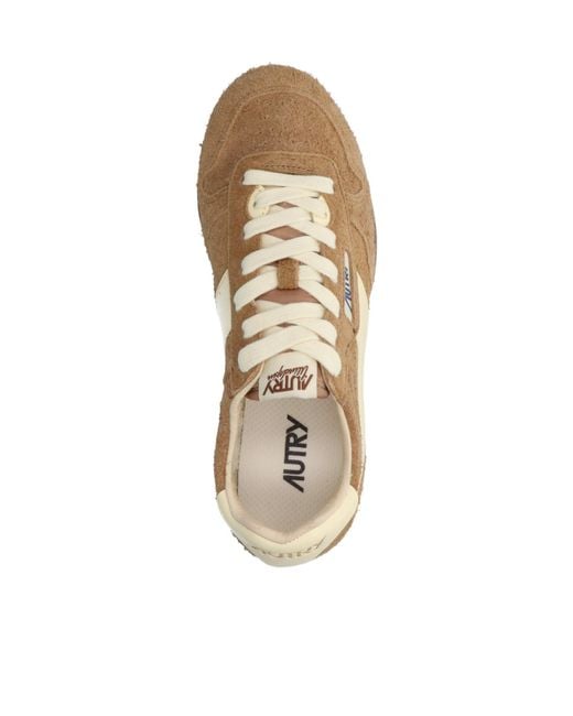 Autry Brown Round-Toe Sneakers