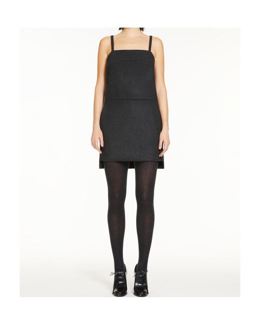 Max Mara Black Elegant Mini Wool Felt Dress