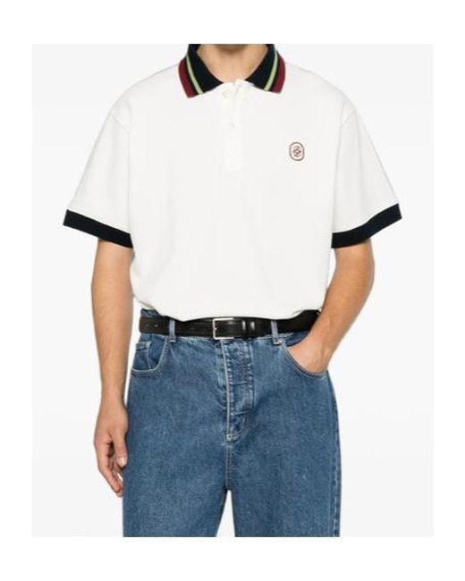 Drole de Monsieur White Short-Sleeved Polo Shirt for men