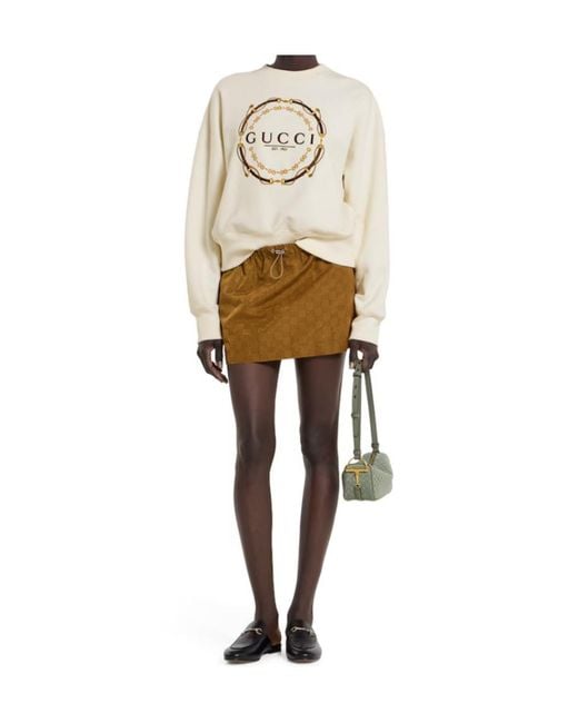 Gucci White Embroidery Sweatshirt