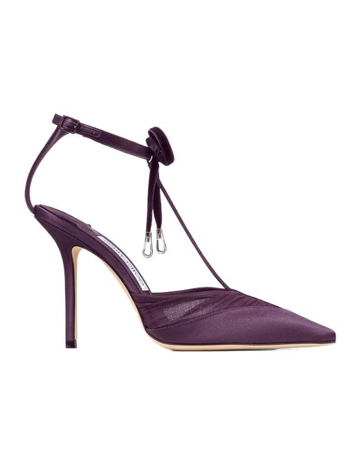 Jimmy Choo Purple Afia 100 Mesh Pumps