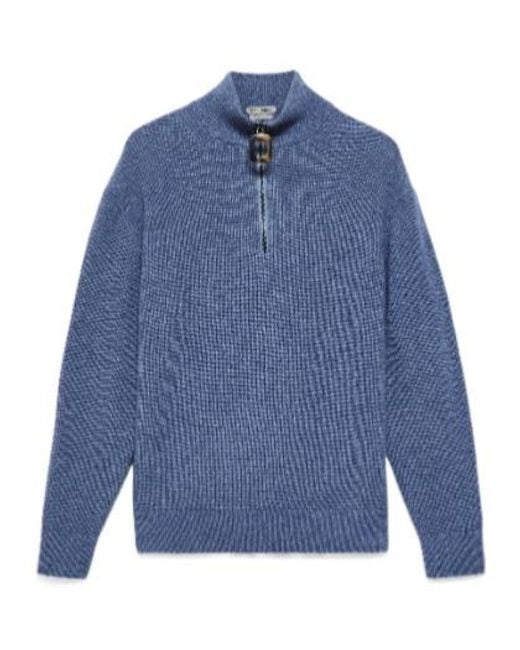 J.W. Anderson Blue Jw Anderson Ribbed Half-Zip Knitted Sweater for men