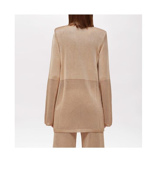 Blugirl Blumarine Natural Floral Knit Cardigan