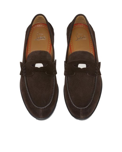Christian Louboutin Black Penny Suede Loafers for men