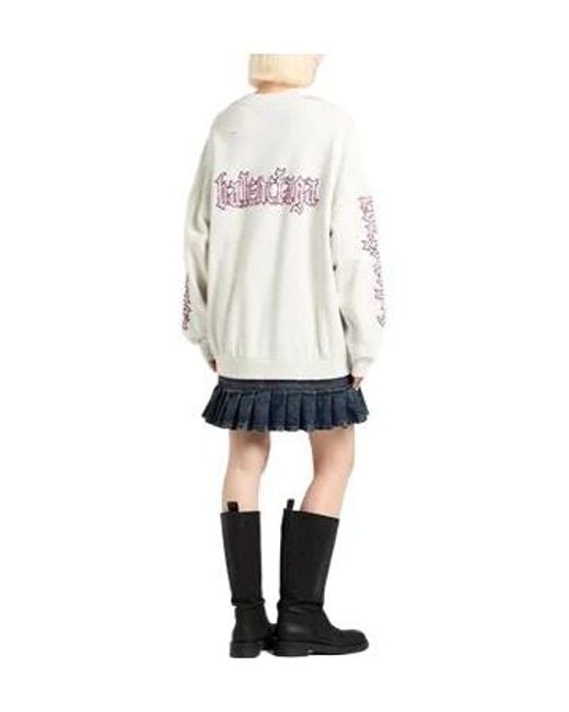 Balenciaga White Long-Sleeved T-Shirt Dress