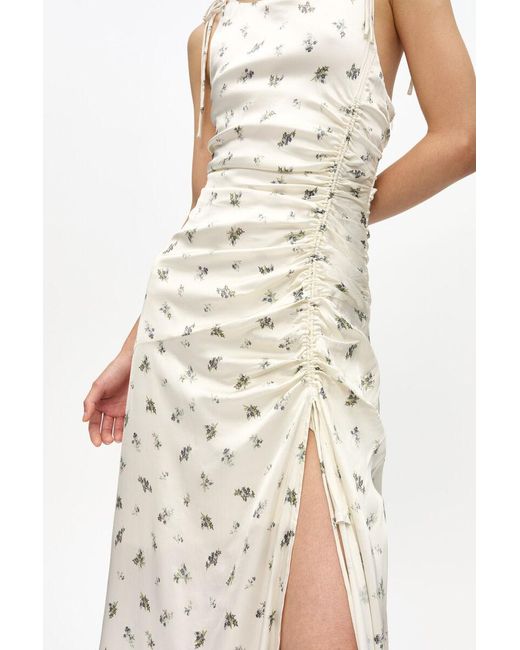 Ganni White Maxi Ruched Dress