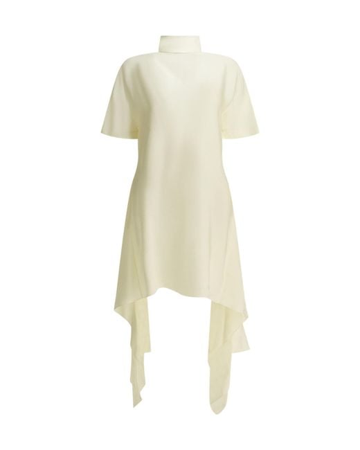 Alaïa White Alaïa Asymmetrical Short Dress