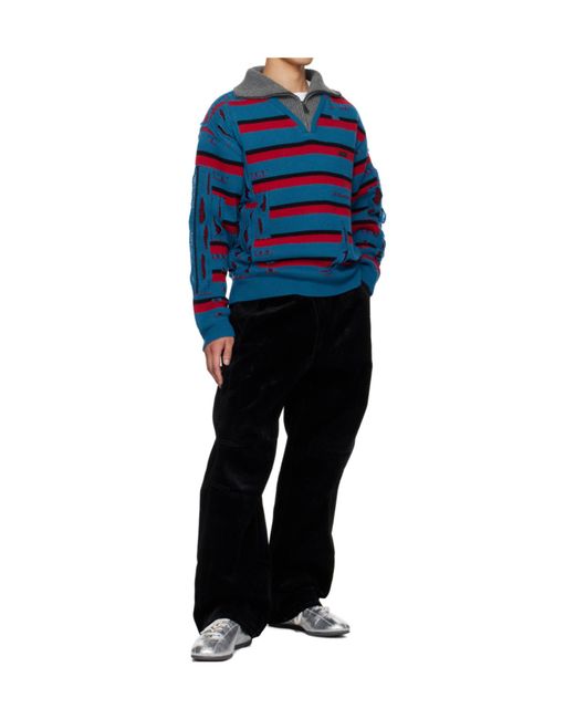 ANDERSSON BELL Black Crossover Carpenter Wide-Leg Track Pants for men