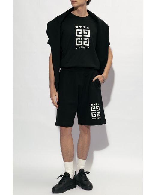 Givenchy Black Logo Printed Shorts for men