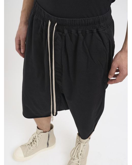 Rick Owens Gray Drawstring Wide-Leg Shorts for men