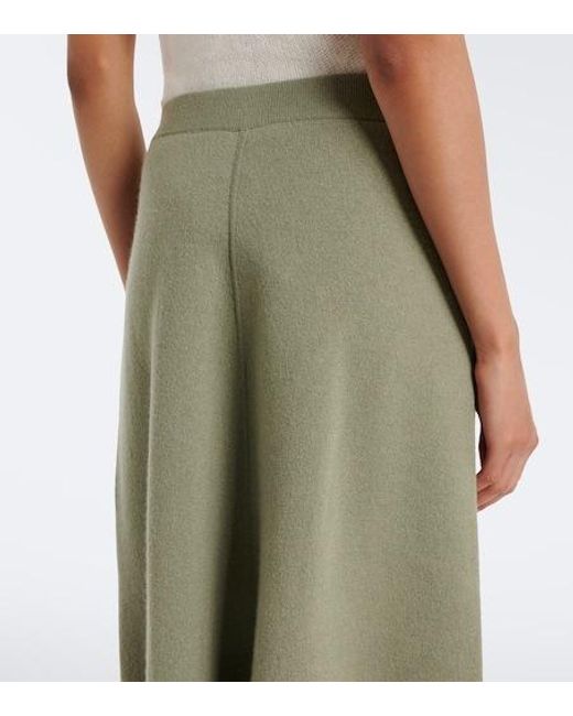 Jardin Des Orangers Green Virgin Wool And Cashmere Midi Skirt