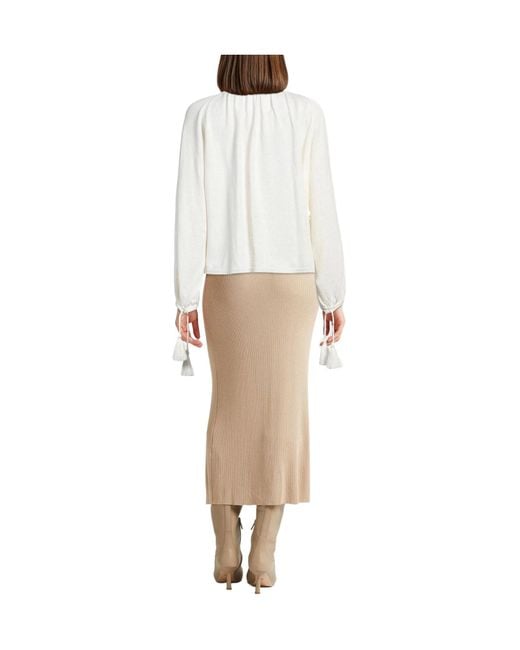 Max Mara White Solid-Colored Knitwear