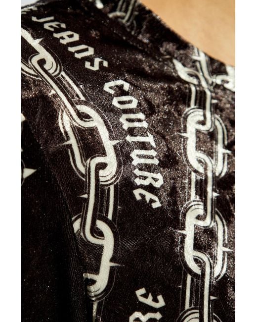 Versace Jeans Black Couture Chain Print Midi Dress