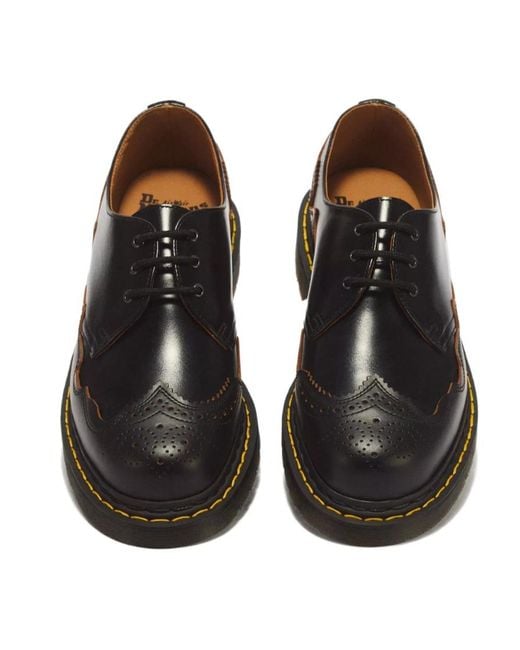 Dr. Martens Black 1461 Ri 3 Eye Analine Vintage Smooth Leather Shoes for men