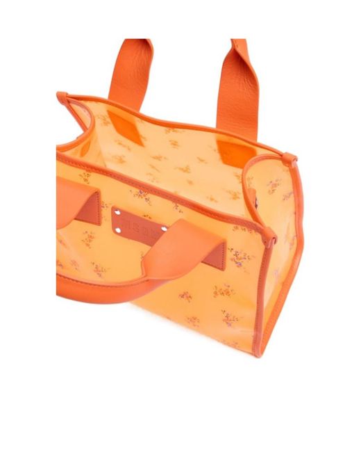 MSGM Orange Small Tote Bag