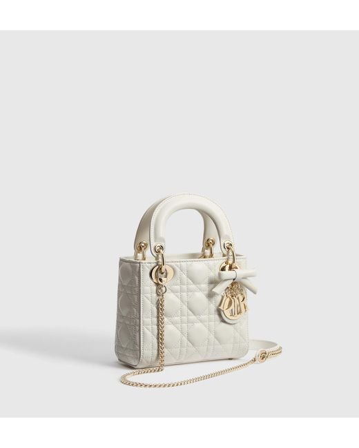 Dior White Mini Lady Shoulder Bag