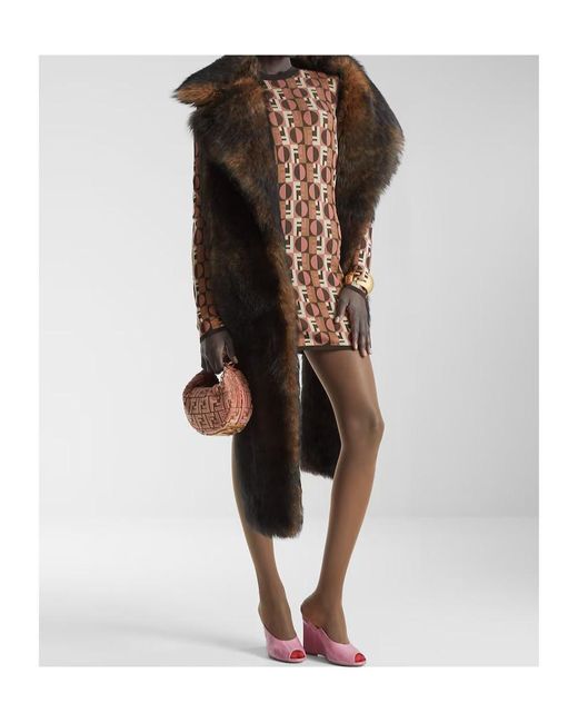 Fendi Optical Archive Print Long-Sleeve Mini Dress | Lyst