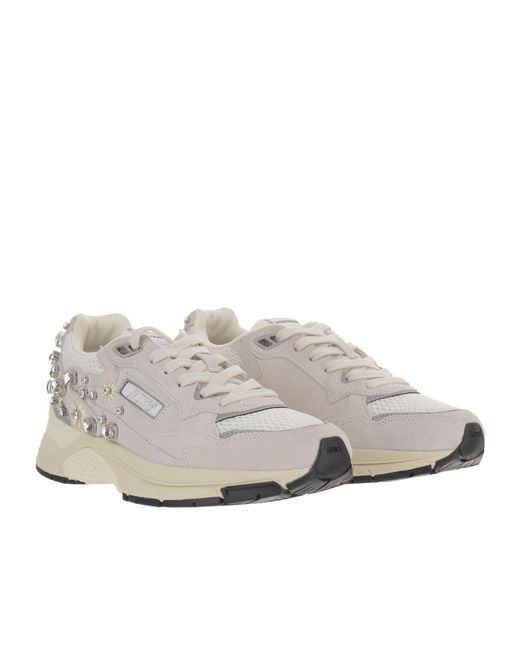 Autry White Hyperway Embellished Lace-Up Sneakers