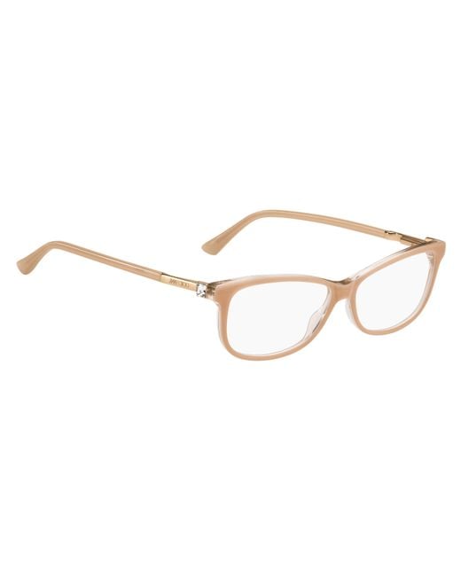 Jimmy Choo White Eyewear Rectangular Frame Glasses