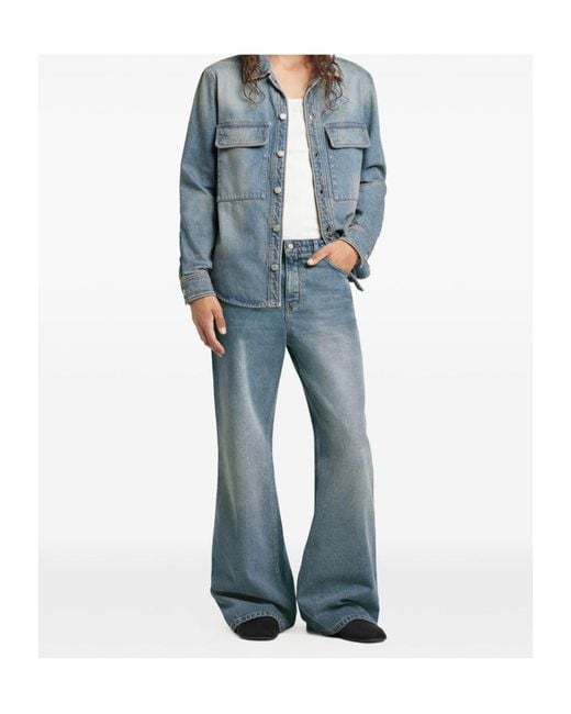 Courreges Blue Courrèges Workwear Denim Shirt for men