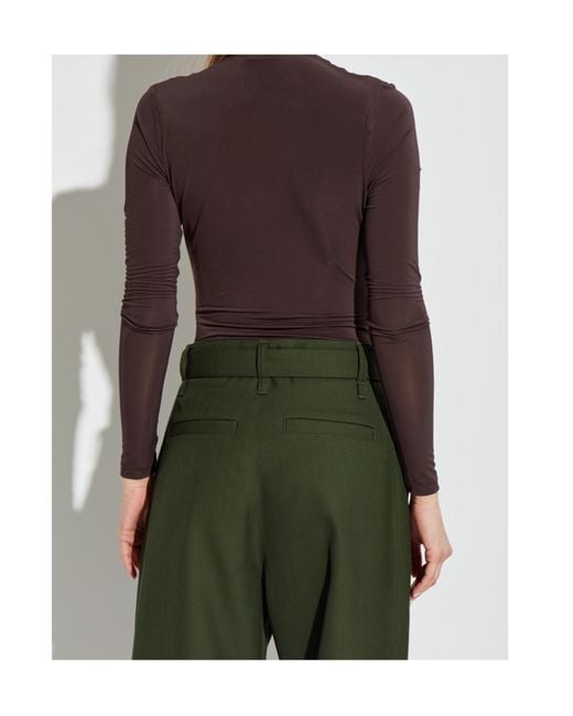 Zimmermann Brown Dawning Long Sleeved Bodysuit
