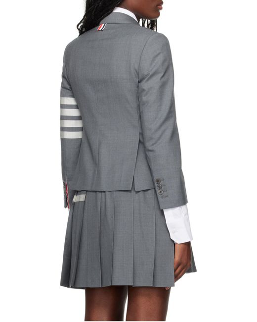 Thom Browne Gray Plain Weave 4-Bar High Armhole Sport Coat