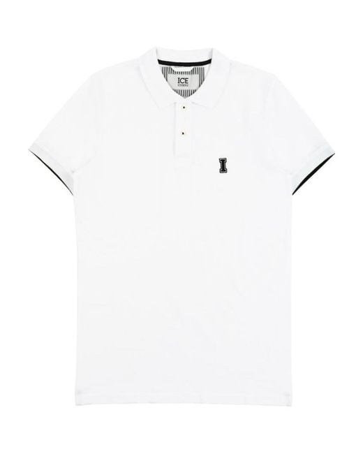 Iceberg White Logo Polo Shirt for men