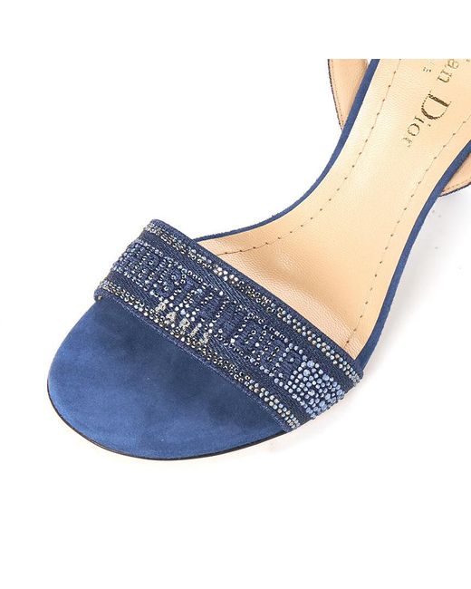 Dior Blue Decorated High-Heeled Sandals