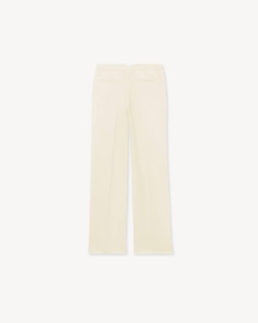 KENZO White Pleated Straight-Leg Pants